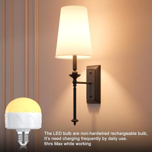 2Pack Rechargeable Light Bulbs with Remote E26/E12 Battery Operated Light Bulb 2200mAh, 3 Color Temperatures/Timer/Dimmer/Color Changing Puck Lights with Remote, Cordless Light Bulb for Non-Hardwired in Saudi Arabia