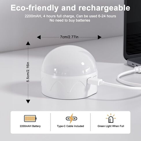 2Pack Rechargeable Light Bulbs with Remote E26/E12 Battery Operated Light Bulb 2200mAh, 3 Color Temperatures/Timer/Dimmer/Color Changing Puck Lights with Remote, Cordless Light Bulb for Non-Hardwired in Saudi Arabia