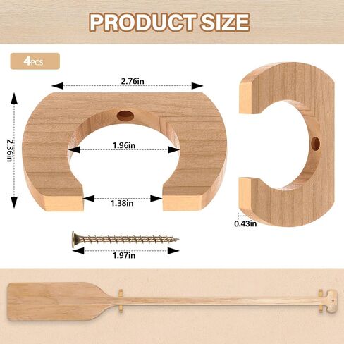 Wooden Paddle Holder Paddle Hangers Paddle Wall Racks Paddle Storage Keeper Hanging Oar Wall Decor Paddle Board Accessories for Kayak Sup Canoe Dragon Boat Paddles in Saudi Arabia