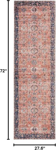 سجادة SAFAVIEH Classic Collection Runner - 2'3" x 6'، الصدأ والبحري، تصميم قطني شرقي متعثر، رعاية سهلة، مثالية للمناطق ذات حركة المرور العالية في غرفة المعيشة وغرفة النوم (CLV305P) in Saudi Arabia