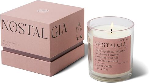 Paddywax Scented Candles Mood Collection Fragrant Boxed Candle in Glass Vessel, 8-Ounce, Nostalgia in Kuwait
