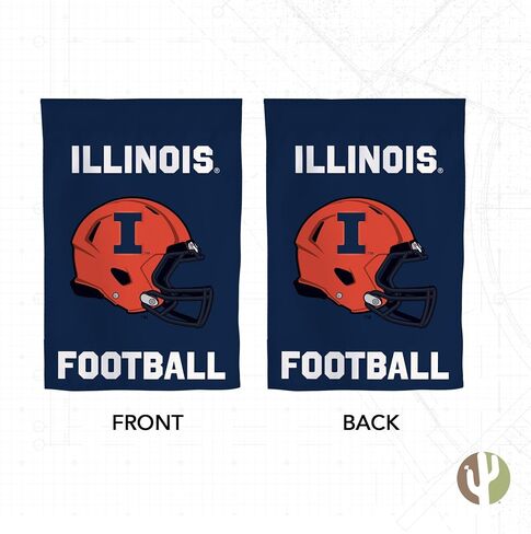 Desert Cactus University of Illinois Garden Flag Fighting Illini U of I Banner 100% Polyester (Design G) in Saudi Arabia