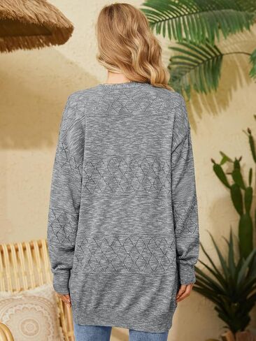 Womens Crochet Cardigan Lightweight Hollow Sweaters Trendy Drape Open Front Knit Cardigan Boho Summer Coverups Charcoal Black in Saudi Arabia