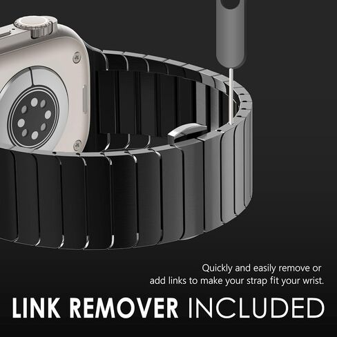 [موصى به من قبل NYT Wirecutter] سوار من الفولاذ المقاوم للصدأ متوافق مع Apple Watch Band Ultra 2/1 49mm Series 9/8/7 45mm/41mm Series SE/SE2022/6/5/4 44mm/40mm Series 3/2/1 42mm/38mm in Kuwait