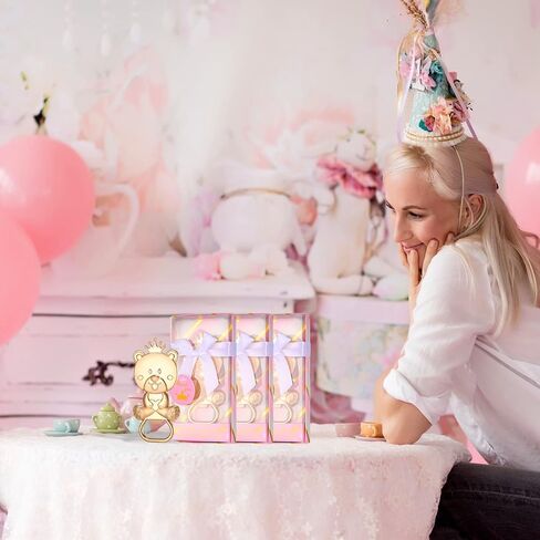 24 Packs Baby Shower Favors for Guests Bulk Cute Baby Bear Shape Bottle Opener with Gift Boxes for Baby Boy or Girl Party Souvenirs or Decorations (Pink box) in Saudi Arabia