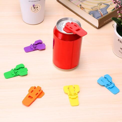 Lusofie 12 Pcs Colorful Can Covers For Soda Useful Soda Can Opener Plastic Tab Can Covers For Beer For Opening Soda Beer Cola And Other Drinks Shields From Bugs Bees Dust at the Party BBQ Beach in Saudi Arabia