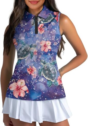 YEXIATODO Golf Sleeveless Tops for Women Racerback Summer Clothing Athletic Polo Golf Outfits Tennis Tank Top Size XS-2XL in Saudi Arabia