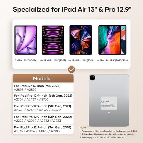 حافظة لوحة مفاتيح على الطراز السحري لجهاز iPad Air 11 بوصة (M2، 2024) وPro 11 بوصة (الجيل الرابع/الثالث/الثاني/الأول)، حافظة مع لوحة مفاتيح لجهاز iPad Air الجيل الخامس/الرابع، شحن خفيف، حامل مغناطيسي، اللمس المتعدد لوحة التتبع، أسود in Saudi Arabia