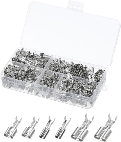 MECCANIXITY 500Pcs Spade Terminals Open Barrel Terminals Wire Cable Connector for Male Female Crimp Terminal Assortment Kit in Saudi Arabia