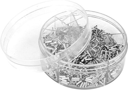 Garosa 1900pcs Non Insulated Butt Connector Kit Electrical Wire Seamless Uninsulated Butt Connectors Butt Splice Connectors Electrical Butt Crimp Terminals Assortment with Storage Case(5 Size) in Saudi Arabia