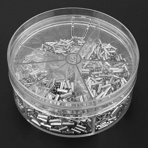 Garosa 1900pcs Non Insulated Butt Connector Kit Electrical Wire Seamless Uninsulated Butt Connectors Butt Splice Connectors Electrical Butt Crimp Terminals Assortment with Storage Case(5 Size) in Saudi Arabia