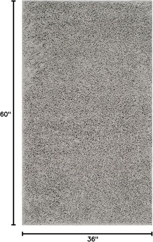 SAFAVIEH Athens Shag Collection Accent Rug - 3' x 5', Light Grey, 1.5-inch Thick Ideal for High Traffic Areas in Entryway, Living Room, Bedroom (SGA119F) in Saudi Arabia