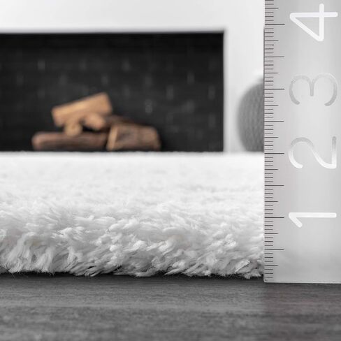 nuLOOM Gynel Solid 2x8 Runner Shag Rug for Living Room Bedroom Dining Room Nursery Entryway Hallway, Snow White in Saudi Arabia