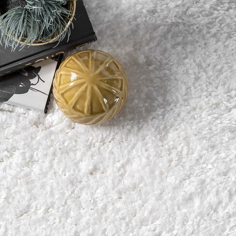 nuLOOM Gynel Solid 2x8 Runner Shag Rug for Living Room Bedroom Dining Room Nursery Entryway Hallway, Snow White in Saudi Arabia