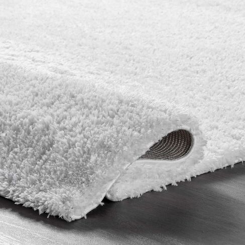 nuLOOM Gynel Solid 2x8 Runner Shag Rug for Living Room Bedroom Dining Room Nursery Entryway Hallway, Snow White in Saudi Arabia