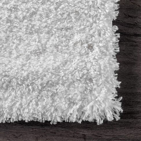 nuLOOM Gynel Solid 2x8 Runner Shag Rug for Living Room Bedroom Dining Room Nursery Entryway Hallway, Snow White in Saudi Arabia
