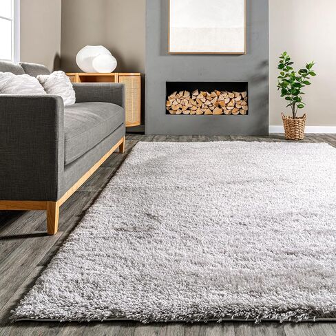 سجادة NuLOOM Gynel الصلبة 2x8 عداء أشعث لغرفة المعيشة وغرفة النوم وغرفة الطعام وغرفة الأطفال ومدخل المدخل، أبيض ثلجي in Saudi Arabia