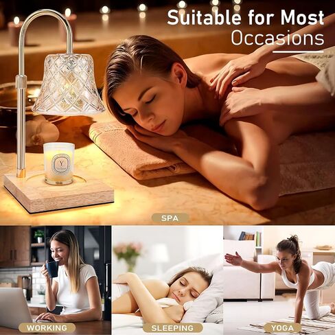 Candle Warmer,Electric Adjustable Height with Timer Dimmable Candle Warmer Lamp,Wax warmer Lantern Home Decor Gifts for Mom (with 2 Bulbs) in Saudi Arabia