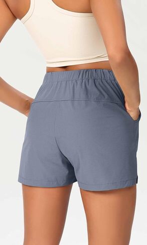 ODODOS Stretch Woven Relaxed Shorts for Women Elastic High Waist Summer Lightweight Casual Shorts with Pockets in Saudi Arabia