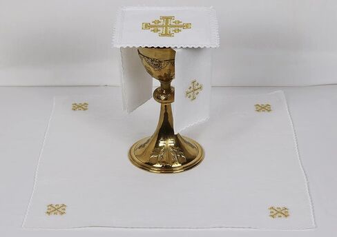 Altar Linens Set with Jerusalem Cross Design (Pall, Purificator, Corporal, Towel) in Saudi Arabia