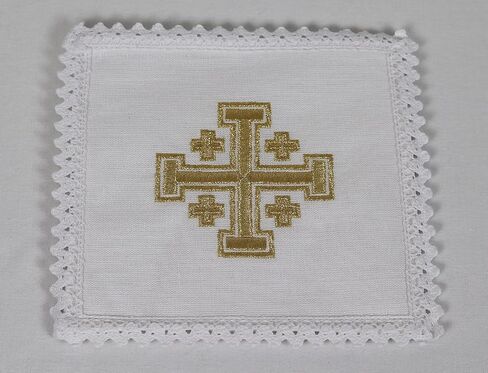 Altar Linens Set with Jerusalem Cross Design (Pall, Purificator, Corporal, Towel) in Saudi Arabia
