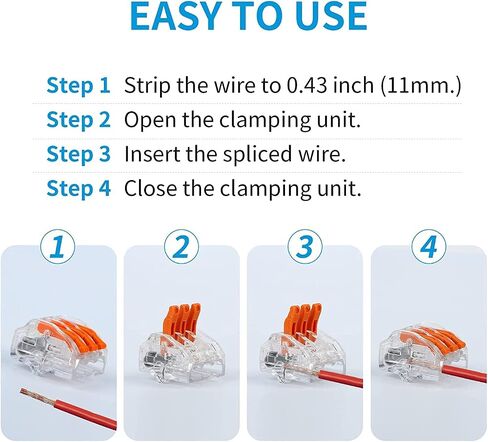 Lever Wire Connectors Nuts UL Listed: Lever Wire Connectors 5 Port 10 PCs Electrical Connectors Wiring Connectors Kit for 28-14 Gauge Wires in Saudi Arabia