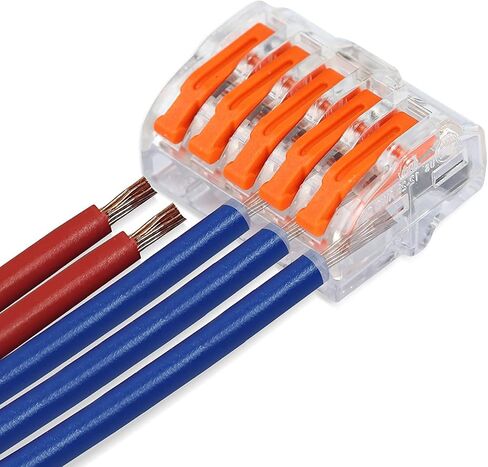 Lever Wire Connectors Nuts UL Listed: Lever Wire Connectors 5 Port 10 PCs Electrical Connectors Wiring Connectors Kit for 28-14 Gauge Wires in Saudi Arabia