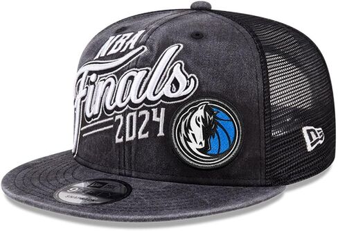 New Era Dallas Mavericks 9FIFTY 2024 NBA Finals Western Conference Champions Trucker Cap, Hat Black in Saudi Arabia