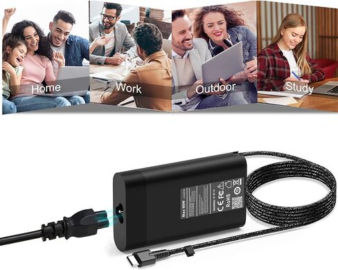 محول تيار متردد نحيف 130 واط لشاحن الكمبيوتر المحمول Dell USB C، شاحن Dell USB C لـ Dell Precision 5570 5560 3560 3550 3570 3581 5550 5530 Latitude 5520 5530 XPS 15 9510 9575 XPS 17 9700 9710 9720 سلك الطاقة in Saudi Arabia