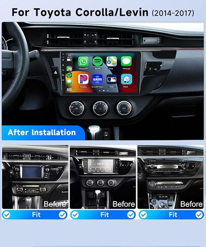 8Core 6+128G لسيارة Toyota Corolla/Levin 2014-2017 Android Car Stereo Wireless Carplay Android Auto، 10.1 بوصة HD 1280 * 720P IPS شاشة لمس راديو GPS WiFi DSP صوت بلوتوث كاميرا احتياطية SWC in Saudi Arabia