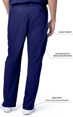 Landau Proflex Unisex Tailored Fit Comfort Stretch 6-Pkt Cargo Scrub Pants 2104 Black XLG in Saudi Arabia