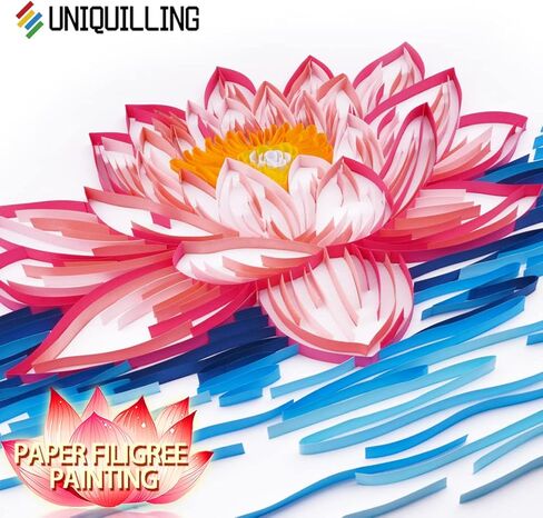 Uniquilling Paper Filigree Painting Quilling Kits,Panit by Numbers for Adults - Girl with Bouquet,Handmade DIY Craft Wall Decoration Best Gifts(Painting kit+Tools kit) in Saudi Arabia