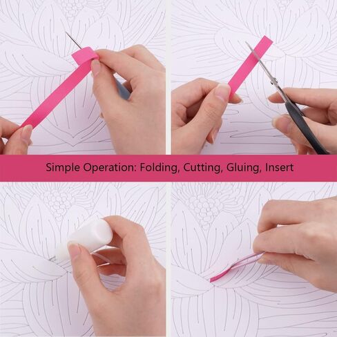 Uniquilling Paper Filigree Painting Quilling Kits,Panit by Numbers for Adults - Girl with Bouquet,Handmade DIY Craft Wall Decoration Best Gifts(Painting kit+Tools kit) in Saudi Arabia