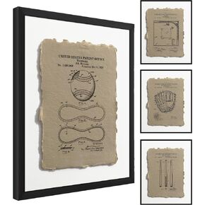 Chancertons Vintage Baseball Decor Prints - Baseball Wall Decor - Baseball Room Decor - Baseball Decor Boys Room, Baseball Poster,Sports Picture - Baseball Wall Art,3 Set(16x20Unframed)