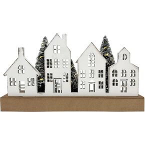 Christmas Decorations for Home Led Lighted Christmas Tree Decor Wooden Merry Christmas Sign Rustic Farmhouse Tabletop Block Xmas Holiday Signs Indoor Room Party