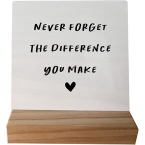 Difference Maker Desk Sign - Thank You Gifts for Teachers Coworkers Mom Nurses Mentor Coach Boss Manager Wooden Stand, Appreciation Gifts, Teacher End of Year Gift (1)