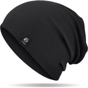 Slouchy Beanie for Women, Mens Beanie Hat, Soft Cotton Beanie, Double Layer Windproof Skull Cap Beanie for All Seasons