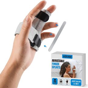 ASRAM Finger Brace,Trigger Finger Splint,Adjustable Support Brace for Middle, Ring, Index,and Pinky,for Arthritis Pain, Injury, Broken Mallet Finger Stabilizer Supports.