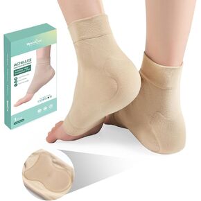 جوارب Welnove Achilles لحماية الكعب من التهاب الأوتار، جوارب مبطنة من الجل المضغوط لدعم وتر العرقوب للوسادة والحماية من التهاب الجراب، والتهاب الأوتار، والحنان، والمتشققة الجافة - مقاس أكبر in Kuwait