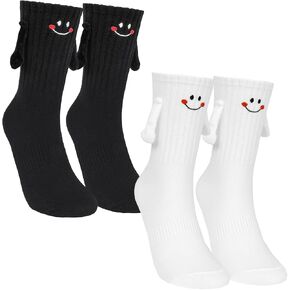 Bibalablli 2 Pairs Magnetic Socks Holding Hands Socks Novelty Funny Socks for Men, Women, Dad, Mom, Couples, Lovers, Teen Girls and Boys in Saudi Arabia