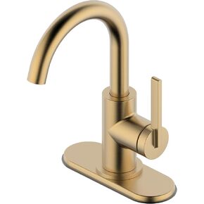 Derengge Matte Black Bathroom Faucet,Two-Handle Bathroom Sink Faucet Water Supply Line,1 Hole or 3 Hole Lavatory Vantity Faucet,F-0081-MT