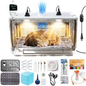 Puppy Incubator - Incubator for Puppies with Heating and Fan Features, Kitten Incubator,Puppy Incubator for Dogs, Incubator for Newborn Puppies and Kittens