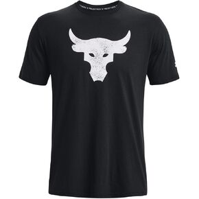 Under Armour Men's Training T-Shirt, UA Project Lock, Short Sleeve, Brahma Bull, Black Ivory