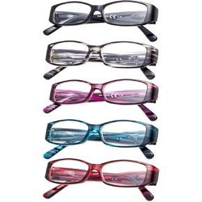 5-Pack Reading Glasses with Spring Temple for Women
