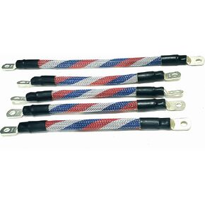2 Gauge Golf Cart Braided Battery Cable Set, (Patriot) E-Z-GO 1994 & UP MED/TXT 36V U.S.A Made