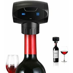 Electric Wine Stoppers, Best Gift for Wine Lover, Automatic Wine Vacuum Pump with Stoppers Silicone, Reusable Wine Bottle Stoppers Cork Saver Plug & Sealer