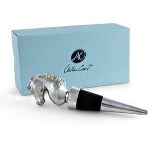 Arthur Court Designs Aluminum Horse Wine Bottle Stopper Topper 5 inch Tall