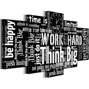 Biufo Inspirational Quotes Wall Art Canvas Print Black White Motivational Words Picture for Living Room Bedroom Office Decor (Small)