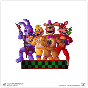 Trends International Gallery Pops Five Nights at Freddy's - Rockstar Group Wall Art Wall Poster, 12" x 12", Black Framed Version