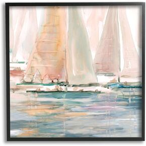 Stupell Industries Warm Sunlit Sailboats Reflection Ocean Water Surface Framed Wall Art, Design By Carol Robinson